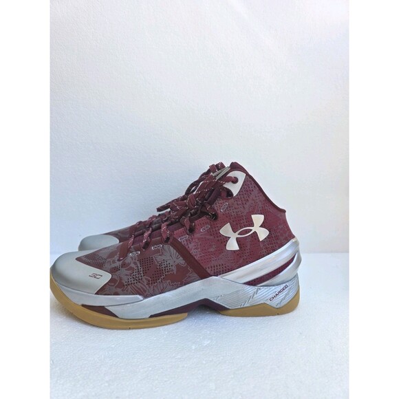 New Under Armour Curry 2 Retro UA Domaine Red Silver Gum 3026052-601 Men SZ 10.5 main image 4